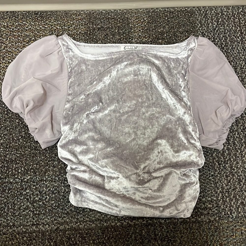 Free People NWT crushed velvet in lavender-size XS